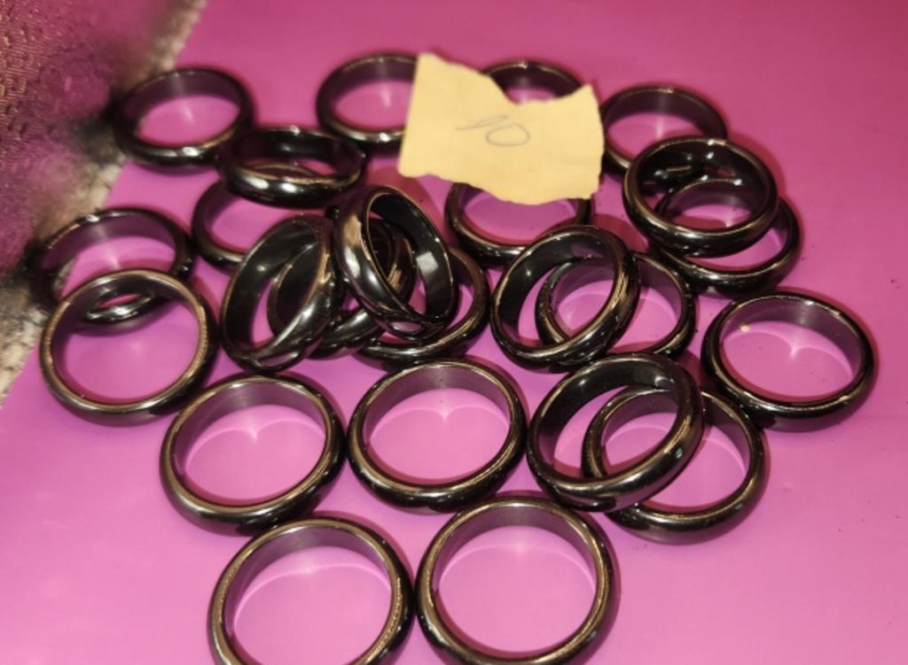 23- size 10 Hematite Rings