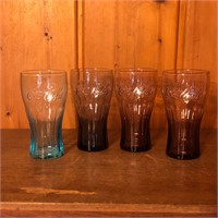 (4) Glass Coca Cola Drink Glasses