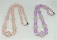 PINK AND PURPLE BEADED VINTAGE NECKLACES