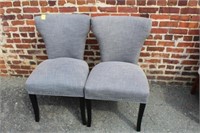 2pc Contemporary Gray Chairs w/ nailhead trim