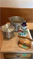Snowman Cookie jar, Napkin holder & Pot (2) 1