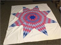 Hand stitched quilt 78 in x 72 in