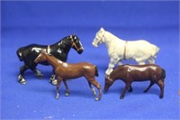 Lot of 4 Metal Britain Horses