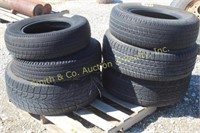 LOT OF 5 USED TIRES IN VARIOUS SIZES
