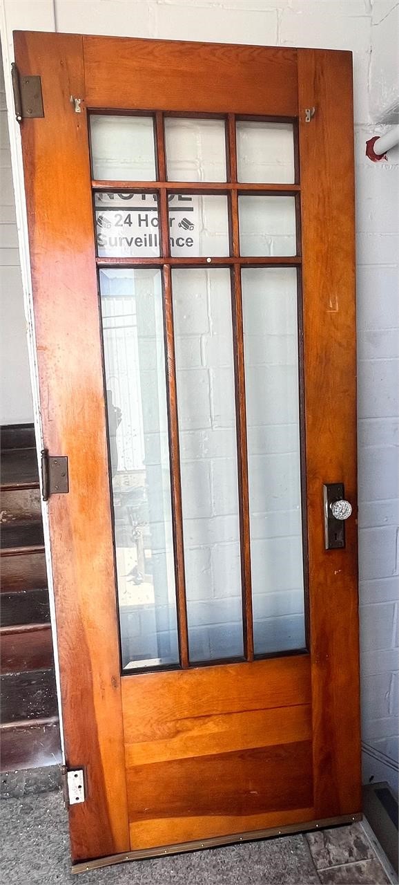 Antique wood beveled glass door