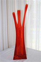 ORANGE ART GLASS VASE