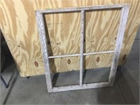 Wood window frame, 35” x 29”