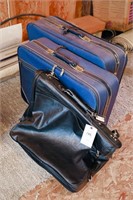 (2) Suitcases, Garment Bag