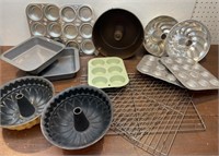 Box of baking pans and cooling racks *All money