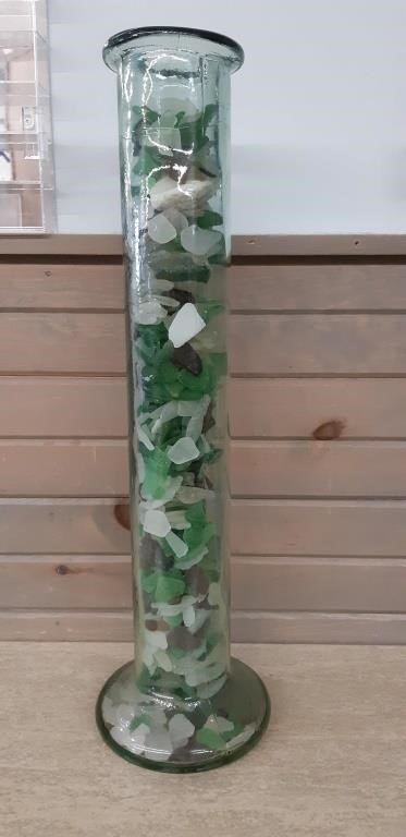 HUGE Vase of Seaglass 22 in high