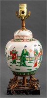 Japanese Imari Ginger Jar Mounted Lamp on Marble