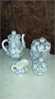 GLASS PITCHERS WITH FRUIT DESIGN