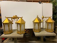 2 Vintage Gold Wall Mount Lights