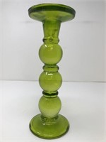 Vintage Green Glass Candlestick