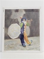 CLOWN OIL ON CANVAS SIGNED JEFF GUSTAVO - 20" X 24