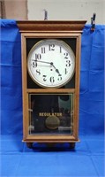 Ornate Oak Regulator Clock