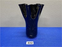 Hand Blown Black Vase 12" Tall