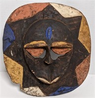 10.5" Colorful African Wood Mask