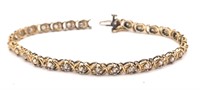 Ladies 10K Yellow Gold CZ Tennis Bracelet