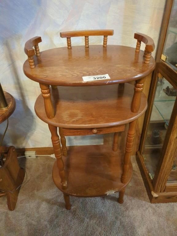 Vintage wood telephone table- approx 31" T