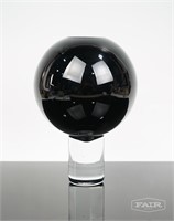 Christian Tortu Black Glass Orb Vase
