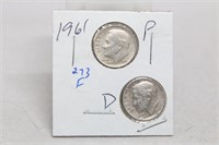 1961 PS Silver Dimes