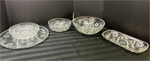 cut glass dishes set of 5