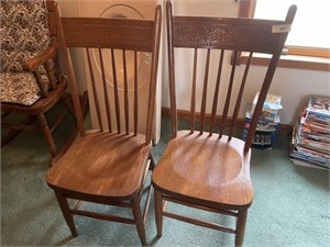 2 PRESS BACK CHAIRS