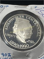 1890-1990 Silver Proof Centennial IKE. Dollar