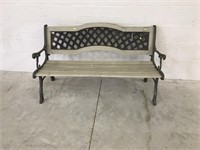Cast Metal and Wood Park Bench