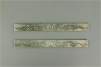 Pair of Chinese Silver Paper Weights Zu Yin Mark