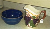Crock Bowl and Pitcher