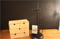 Small Wire Book Rack/Display Carousel & Wood Box