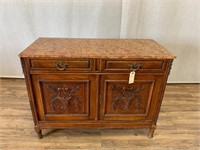 Dovetail Marble Top Carved Buffet