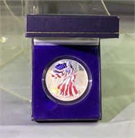 1999 US painted silver eagle Dollar