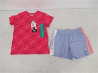 2-Pc Fila Girl's 8 Set, T-shirt and Short, Pink