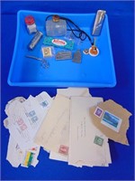 Pins, Lighter, Old Stamps, Letters & More
