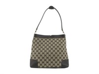 GUCCI GG Black Canvas Shoulder Bag