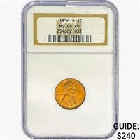 1936-S Wheat Cent NGC MS66 RD