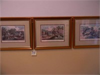 Set of 4 Framed Currier & Ives Prints