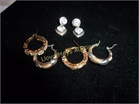 3 Pair Lady's Sterling Silver Earrings
