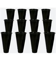 12 Piece Plastic Black Plantar Bucket