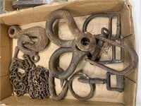 VINTAGE CAST IRON CLEVICES AND MISC