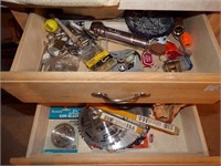 TWO(2) DRAWERS Of HARDWARE & SAW BLADES