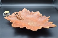 Faux Wood Leaf Platter Mid Century Modern