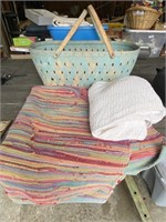 Basket Full of Rug and Textiles