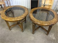 Pair of glass top end table
