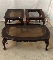Vintage 3 Piece End Table and Coffee Table Set -9C