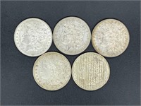5 - Morgan silver dollars