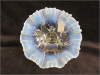 WHITE OPALESCENT FOOTED BOWL 4"T X 9"W